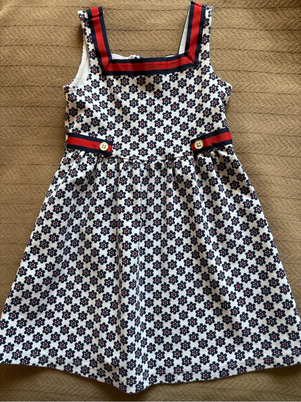 Janie and Jack Navy and Red Floral Knit Sundress